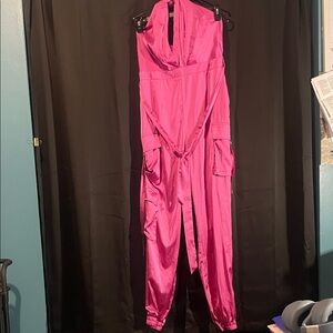 Stylish Pink Silk Jumpsuit